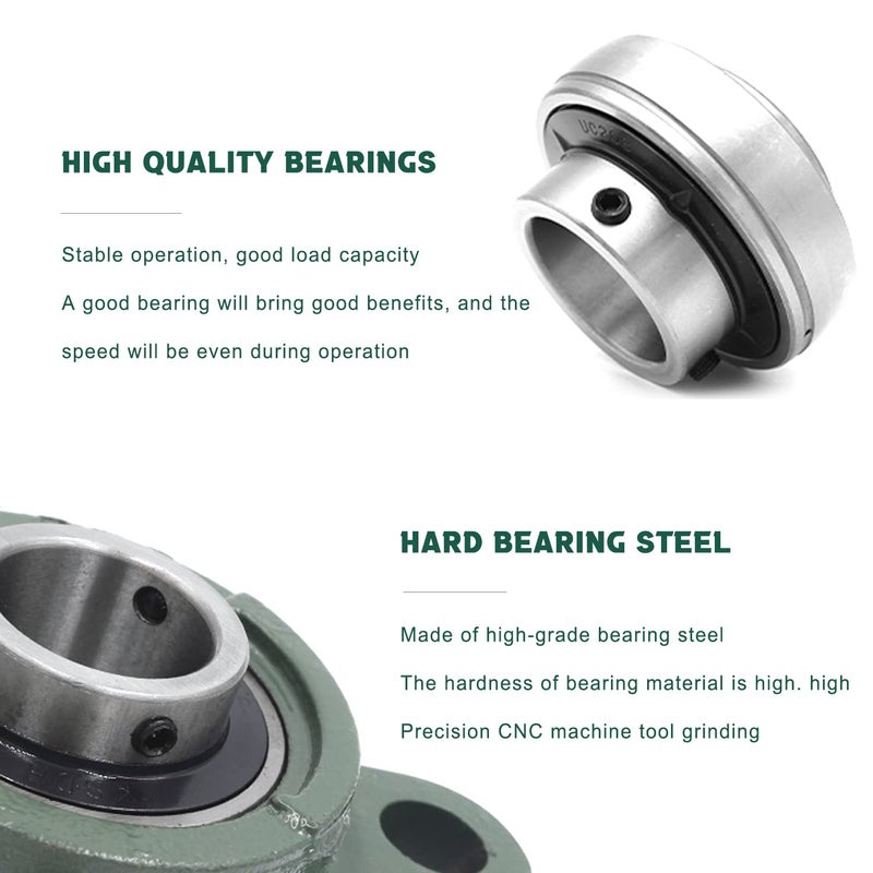 DEEPDREAM UCFL204-12 Pillow Block Bearing - Pack of 4 Flange Mounted Pillow Block Bearings 3/4 inch Bore Chrome Steel Bearings, Self Alignment Pillow Block Bearing - Image 5
